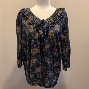 LRL Lauren Jeans Co. a Paisley Country Top. 2X.​​​​​​​​​​​​​​​​​​​
